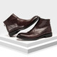 Botas de hombres de Chelsea Tykt Otoño e Botas de invierno Hombres [Top Cayer Cow Wide] Botas cortas de cuero caliente Botas Británicas Martin Men Negro 38