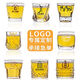 Brangdy beer glass commercial tempered glass whiskey glass KTV bar restaurant use half-pack 24 300ml snow pattern cups