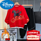 Disney boys' velvet suit autumn and winter new zodiac new year for older children winter thickened red clothes for New Year's greetings cotton coat style red velvet thickened 170 cm