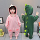 
G.DUCKKIDS little yellow duck children's clothing children's pajamas girls' home clothes spring and autumn new hooded dinosaur long-sleeved onesie crawling suit pink dinosaur nightgown [winter style] 130 Recommended for 7 to 8 years old [120-130cm] cm