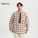 SANFU 2026 Spring Men's Big Star Tie Long Shirt Casual Lapel Drop Shoulder Top 518888 Brown M