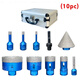 He Jiagong cross-border M14 brazed diamond hole opener set marble glass tile stone reaming drill bit 6+8+10+25+35+50+65+edge trimmer 10+