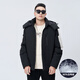 Tanye Men's Large Size Down Jacket Loose Hooded Warm 90% White Duck Down Fat Man Fat Man Plus Fat Oversize Jacket Trendy Brand 88166 Black 3XL Recommended 150-175 Jin Jin is equal to 0.5 kg