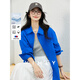 Fanciman pure cotton long-sleeved shirt women's spring new high-end slim lapel top jacket Klein blue S