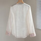 Sibaishe new Chinese style shirt for women 2026 spring new retro long-sleeved temperament slim beaded thin shirt