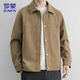 罗蒙（ROMON）夹克男士春季宽松高端行政商务外套男休闲上衣服男装 卡其 XL