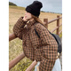 Playboy (PLAYBOY) Plaid Down Jacket Women's Short Stand Collar 2026 New Retro Small Loose Thick White Duck Down Bread Jacket Trendy Official Flagship Off-White S 90-130Jin Jin is equal to 0.5 kg