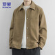 罗蒙（ROMON）夹克男士春季宽松高端行政商务外套男休闲上衣服男装 卡其 XL
