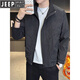 JEEP Jeep Men's Jacket Cotton Thickened Spring and Autumn 2026 New Stand Collar Jacket Men's Casual Warm Cotton Clothes Men's 8852 Cotton Black Cotton Thickened XL 130-145Jin Jin is equal to 0.5 kg