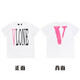 
TX FOG heavy short-sleeved T-shirt heavy VLONE FOG big V short-sleeved fog high street hip-hop half-sleeved couple ins summer high hx6218 white S