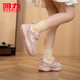 Pull back children's shoes fashionable girls' sports shoes 2026 spring new breathable children's casual shoes student running shoes rice pink 38 inner length about 24.6cm
