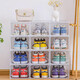 Pupan transparent shoe box is open AJ magnetic absorption artifact dormitory shoe cabinet dustproof thickened plastic folding box Welfare impulse transparent shoe box 1 piece 33.5x25x18cm
