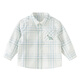 DAVE&BELLA children's plaid shirt cotton boys' shirt 2026 spring new baby boy long-sleeved top children's clothes green plaid ready stock 130 cm (recommended height 120-130cm)