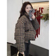 Playboy (PLAYBOY) Plaid Down Jacket Women's Short Stand Collar 2026 New Retro Small Loose Thick White Duck Down Bread Jacket Trendy Official Flagship Off-White S 90-130Jin Jin is equal to 0.5 kg