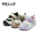 Belle Children's Shoes 2026 Spring New Men's and Women's Sports Shoes Casual Shoes Mesh Breathable Baby Shoes White/Purple 23
