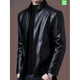 FALAMONE men's leather jacket, Haining leather jacket, velvet and thickened fashionable black M 170_