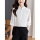 Playboy (PLAYBOY) stand collar white shirt women's spring 2026 shirt new long-sleeved temperament improved new Chinese style retro top official flagship white S recommended 80-95Jin Jin equals 0.5 kg