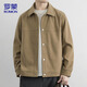 罗蒙（ROMON）夹克男士春季宽松高端行政商务外套男休闲上衣服男装 卡其 XL