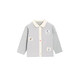 White wheat children's 26 spring new long-sleeved clothes for boys and girls flannel shirt baby embroidered shirt star mist gray 80