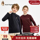 Hush Puppies children's clothing children's long-sleeved T-shirt boys casual and comfortable girls round neck bottoming shirt navy 170