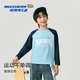 Skechers Skechers children's long-sleeved T-shirt 2026 spring children's clothing boys' trendy casual sports tops L126B011 light sky blue /02P7 120