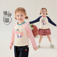 JELLYBABY 7A Antibacterial Girls Long Sleeve T-Shirt Contrast Color Spring Baby Top Spring New Spring Loose 6 Children's Bottoming Shirt