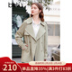 Betu women's spring new style windbreaker British style mid-length windbreaker that covers the flesh and looks slimming for women 2401T48 light khaki green M