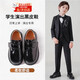 Zhunwu boys' leather shoes black children's campus small leather shoes soft sole performance shoes new performance little boy British student black Velcro style 36 size inner length 22cm