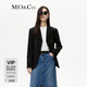 MO&Co. Suit Power Jacket Retro Waist Casual Suit Professional Suit Suit Women Black XS 155