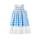 ASK JUNIOR children's clothing children's skirt summer dress girls plaid contrast lace splicing dress sundress plaid