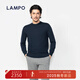 Blue Leopard 25AW LAMPO/Blue Leopard men's long-sleeved round neck wool cashmere loose dark blue sweater dark blue M (46)