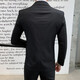 Xichen large size suit suit for men loose slimming formal suit jacket groom groomsman wedding dress two-piece black two-piece set 3XL (recommended 150-165)