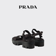 PRADA/Prada gift women's canvas sandals shoes black 37