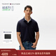 Tommy Hilfiger spring and summer men's piqué mesh breathable business casual trendy multi-color short-sleeved lapel T-shirt POLO shirt classic and versatile navy blue FAP XL (recommended 165-180Jin Jin equals 0.5 kg)