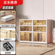 He Jiagong's installation-free shoe box storage box transparent shoe cabinet home door multi-layer thickened folding shoe rack boot storage four rows of double doors 3-layer-12 pairs of shoes with boot box/magnetic opening lid