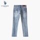 U.S. POLO ASSN. Shopping mall same style jeans for men, thin, skin-friendly, breathable, simple straight pants, men's casual pants