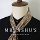 Men's neck scarf retro style 70CM imitation neck scarf old money style khaki cashew_+leather buckle