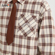SANFU 2026 Spring Men's Big Star Tie Long Shirt Casual Lapel Drop Shoulder Top 518888 Brown M