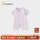 Tongtai (TONGTAI) baby short-sleeved jumpsuit summer pure cotton baby clothes for boys and girls, romper pajamas, jacquard summer clothes, purple 80cm