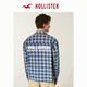 HOLLISTER American classic LOGO lazy style sub-shirt 26 spring men's wear 325-6037 navy blue plaid XS (170/84A)