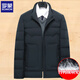 ROMON dad winter down jacket 40 middle-aged 50 years old plus velvet thickened jacket men's autumn and winter clothes for middle-aged and elderly people HZYR8803 navy blue M 170 recommended 90-110 Jin Jin equals 0.5 kg