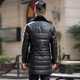 YISHION Haining new winter leather jacket men's mid-length lambswool lapel Korean style slim youth casual jacket black M