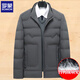 ROMON dad winter down jacket 40 middle-aged 50 years old plus velvet thickened jacket men's autumn and winter clothes for middle-aged and elderly people HZYR8803 navy blue M 170 recommended 90-110 Jin Jin equals 0.5 kg