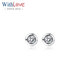 WithLove Weiaipinyue White 18K Gold Round Diamond Stud Earrings for Men and Women Simple Bezel Single Diamond Earrings Total 10 Points/H White White 18K Gold/Ready Stock