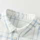 DAVE&BELLA children's plaid shirt cotton boys' shirt 2026 spring new baby boy long-sleeved top children's clothes green plaid ready stock 130 cm (recommended height 120-130cm)