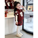 Aoyanlai New Year's jersey suit girls winter 26 red puppy cape sweater little girl plaid skirt two pieces red suit (puppy cape + plaid skirt) 90 (pay attention to the store for priority delivery)