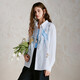 XIRAN (XIRAN) 26th spring style commuter long-sleeved shirt with lyocell print, fresh and artistic loose top, off-white S