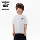 BOY JUNIOR trendy graffiti loose short-sleeved T-shirt for boys and girls, white 120