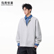 MARK FAIRWHALE American retro casual sweatshirt for men 2026 spring new style loose and comfortable contrast color trendy brand handsome and versatile top floral gray + black discounted two-pack 2XL recommended 150-180Jin Jin equals 0.5 kg