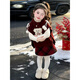 Aoyanlai New Year's jersey suit girls winter 26 red puppy cape sweater little girl plaid skirt two pieces red suit (puppy cape + plaid skirt) 90 (pay attention to the store for priority delivery)
